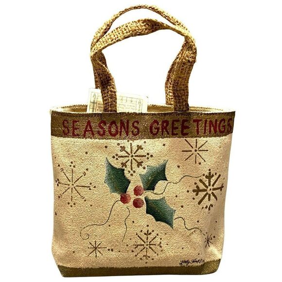 Alice's Cottage Holiday Spiced Mug Mats (4) Gift Set in Mini Tote USA NEW - Picture 4 of 4